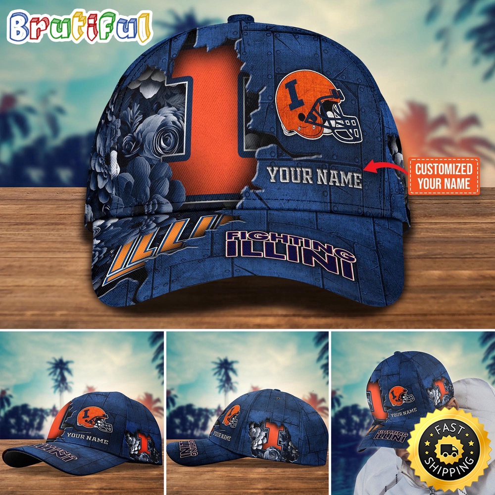 Ncaa Illinois Fighting Illini Baseball Cap Custom Hat For Fans