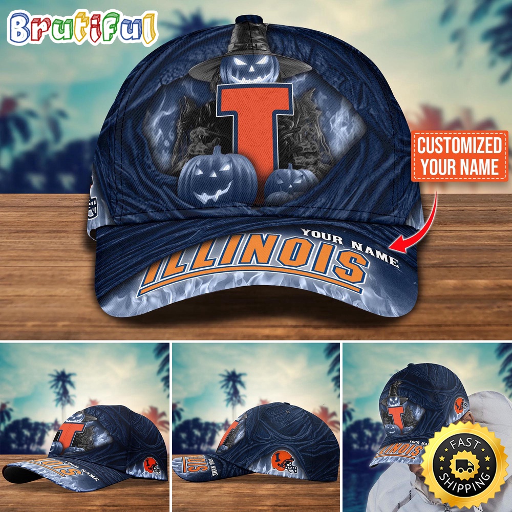 Ncaa Illinois Fighting Illini Baseball Cap Halloween Custom Cap For Fans