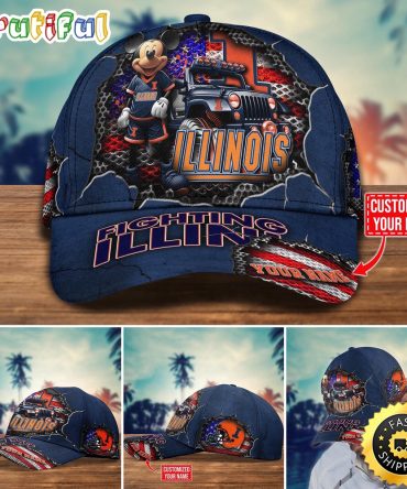 Ncaa Illinois Fighting Illini Baseball Cap Trending Customize Cap