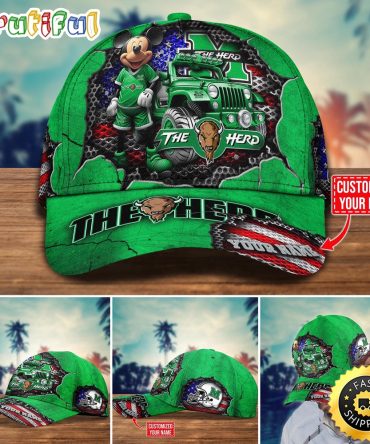 Ncaa Marshall Thundering Herd Baseball Cap Trending Customize Cap