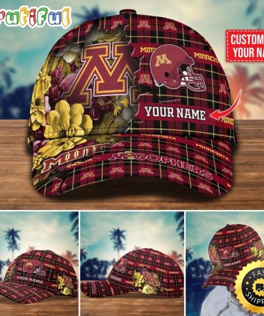 Ncaa Minnesota Golden Gophers Baseball Cap Flower Custom Name Cap