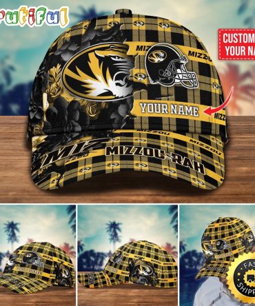 Ncaa Missouri Tigers Baseball Cap Flower Custom Name Cap