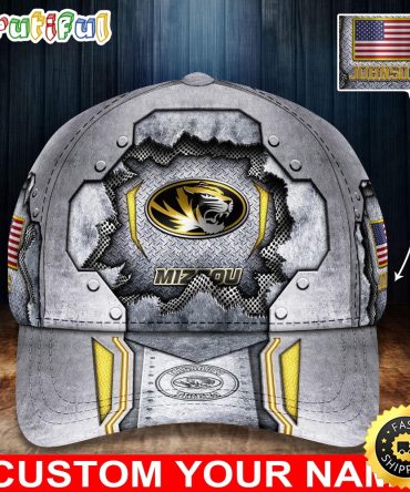 Ncaa Missouri Tigers Baseball Cap Silver Metalic Pattern Baseball Cap