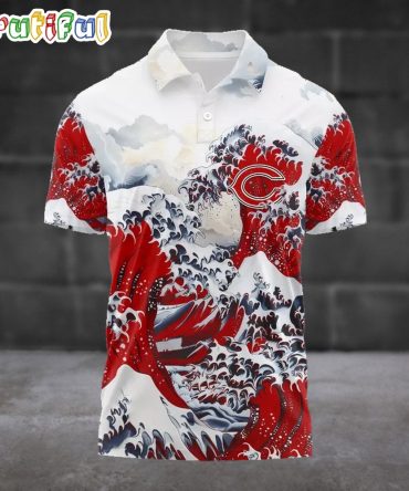 Nfl Chicago Bears Football Great Wave Polo Shirt