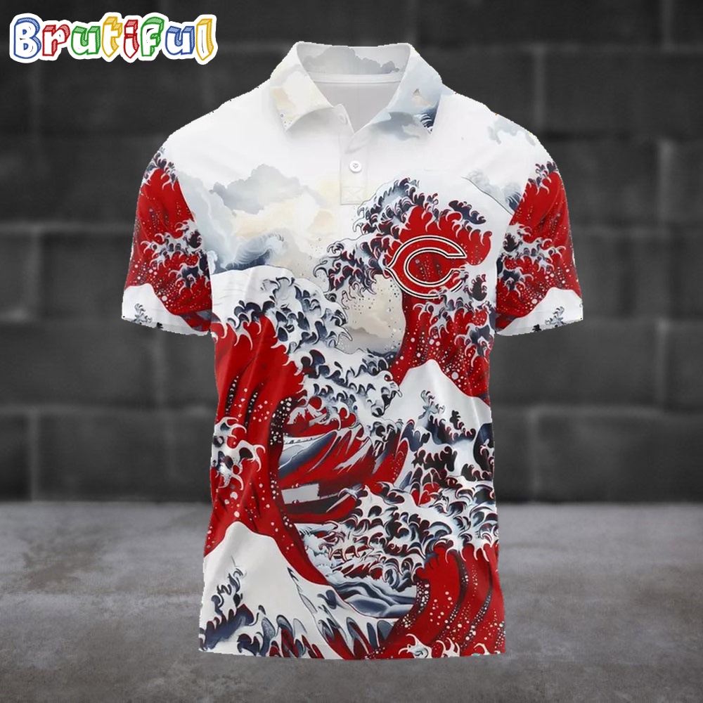 Nfl Chicago Bears Football Great Wave Polo Shirt