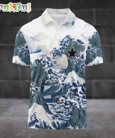 Nfl Dallas Cowboys Football Great Wave Polo Shirt