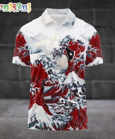 Nfl Houston Texans Football Great Wave Polo Shirt