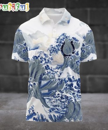 Nfl Indianapolis Colts Football Great Wave Polo Shirt