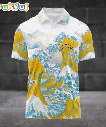 Nfl Los Angeles Chargers Football Great Wave Polo Shirt