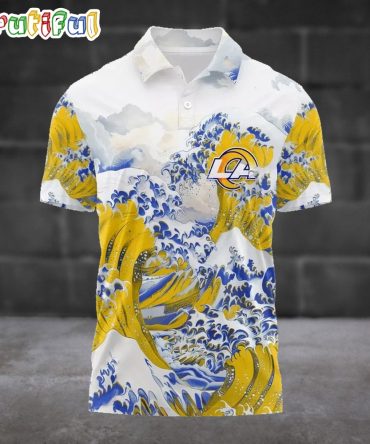 Nfl Los Angeles Rams Football Great Wave Polo Shirt