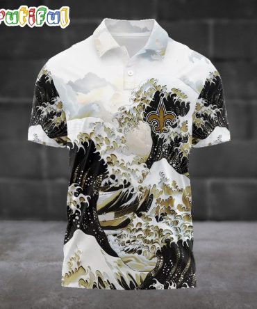 Nfl New Orleans Saints Football Great Wave Polo Shirt