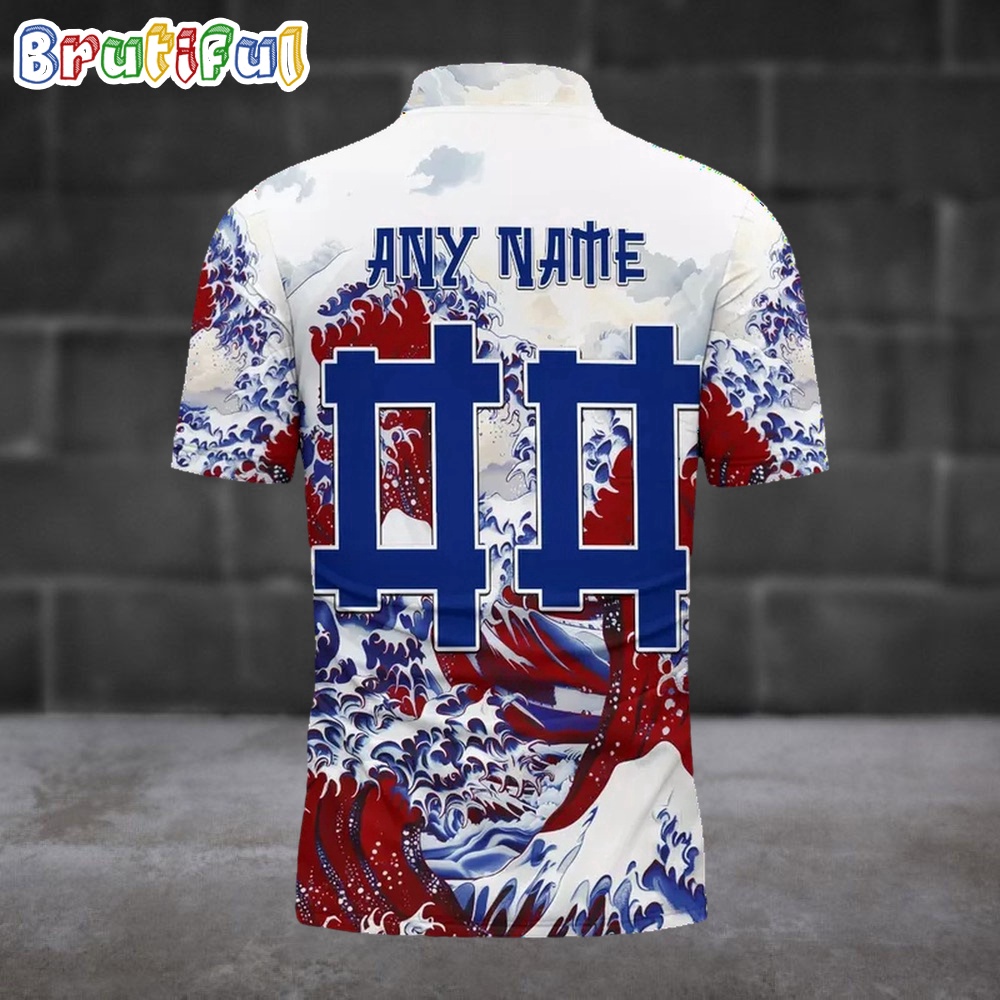 Nfl New York Giants Football Great Wave Polo Shirt - Image 2