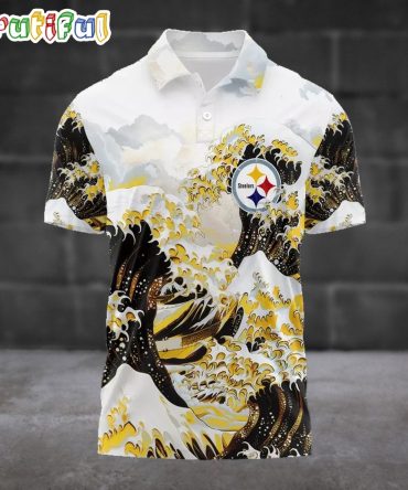 Nfl Pittsburgh Steelers Football Great Wave Polo Shirt