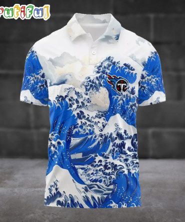 Nfl Tennessee Titans Football Great Wave Polo Shirt