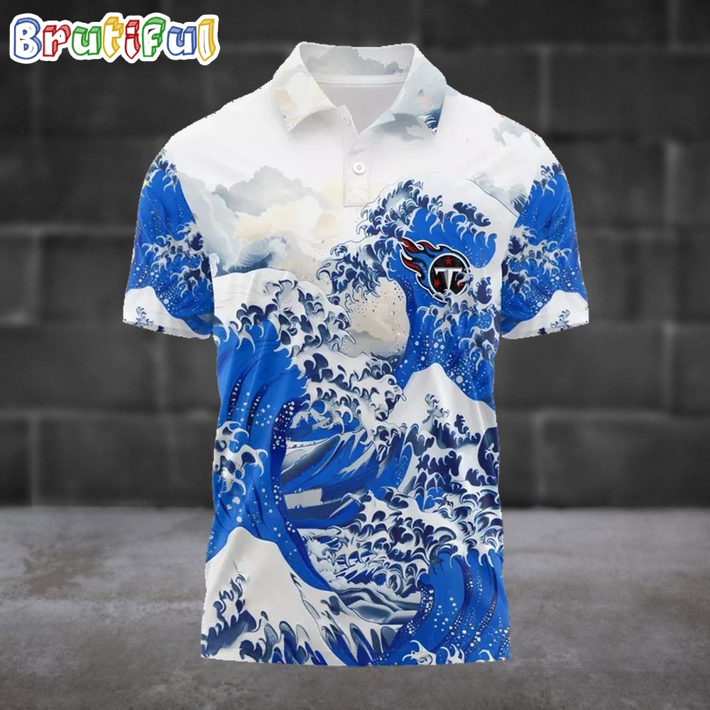 Nfl Tennessee Titans Football Great Wave Polo Shirt