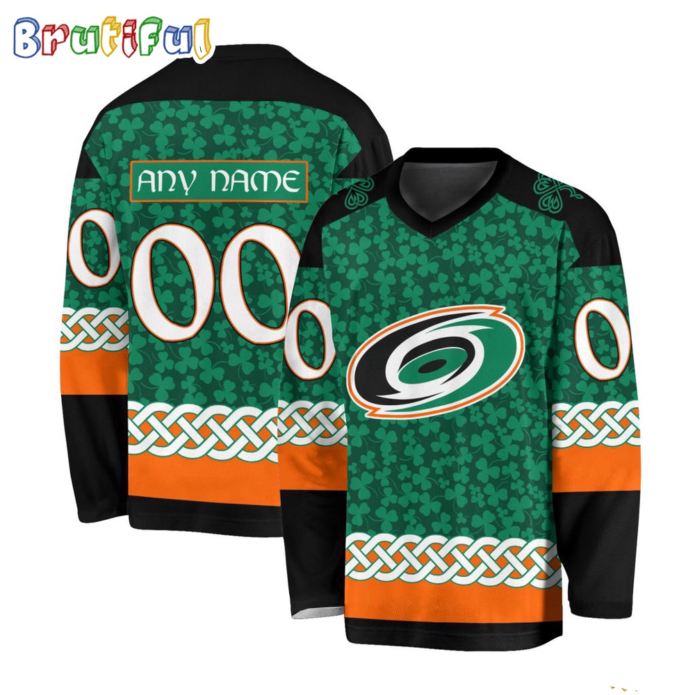 Nhl Carolina Hurricanes Jersey Special St.Patrick'S Day Design Hockey Jersey