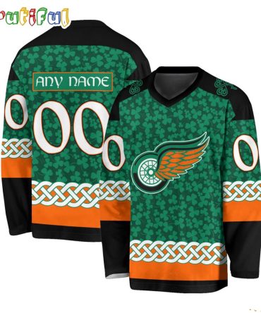 Nhl Detroit Red Wings Jersey Special St.Patrick'S Day Design Hockey Jersey