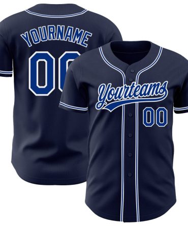 Custom Navy Royal-White Authentic Baseball Jersey