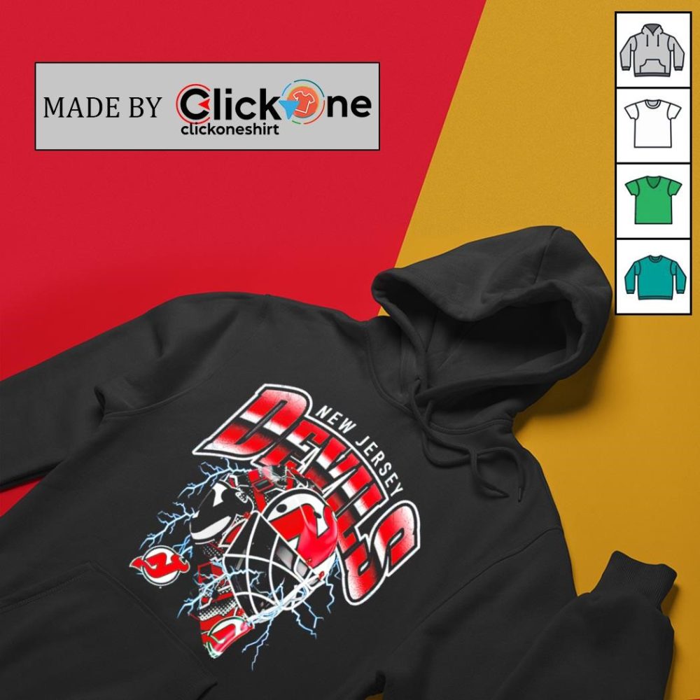 New Jersey Devils Crease Lightning Helmet Shirt - Image 2