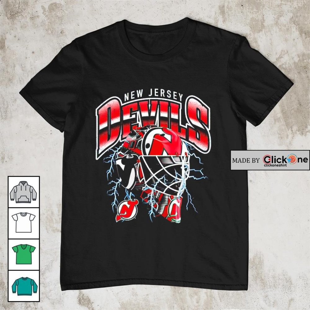New Jersey Devils Crease Lightning Helmet Shirt