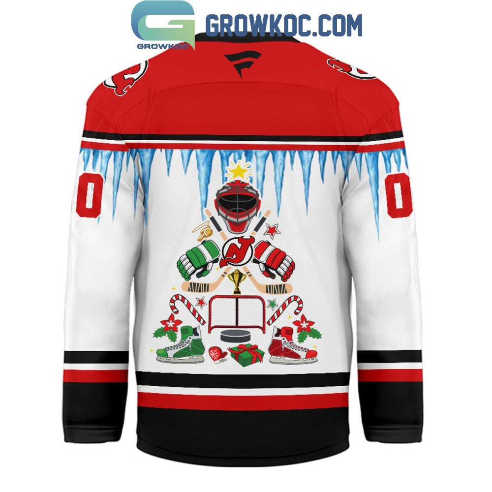 New Jersey Devils Christmas Tree Custom Hockey Jersey - Image 3