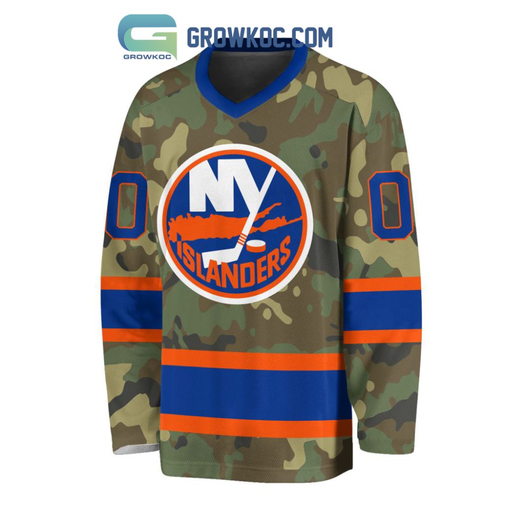 New York Islanders Special Camo Veteran Design Personalized Hockey Jersey - Image 2