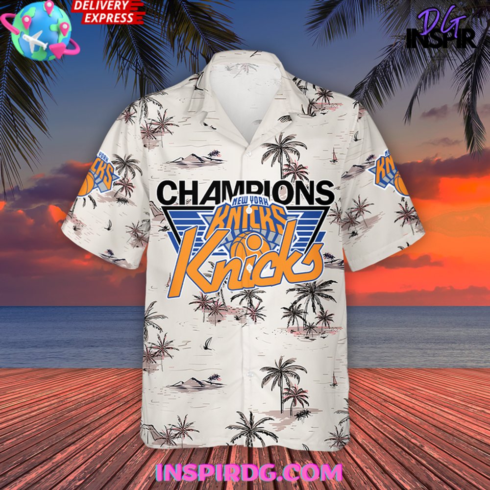 New York Knicks National Basketball Association Aop Hawaiian Shirt - Image 2