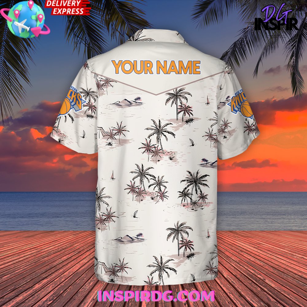 New York Knicks National Basketball Association Aop Hawaiian Shirt - Image 3
