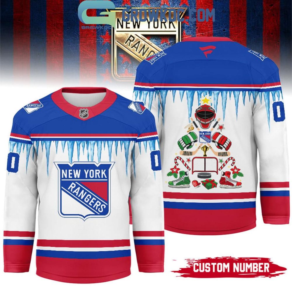 New York Rangers Christmas Tree Custom Hockey Jersey