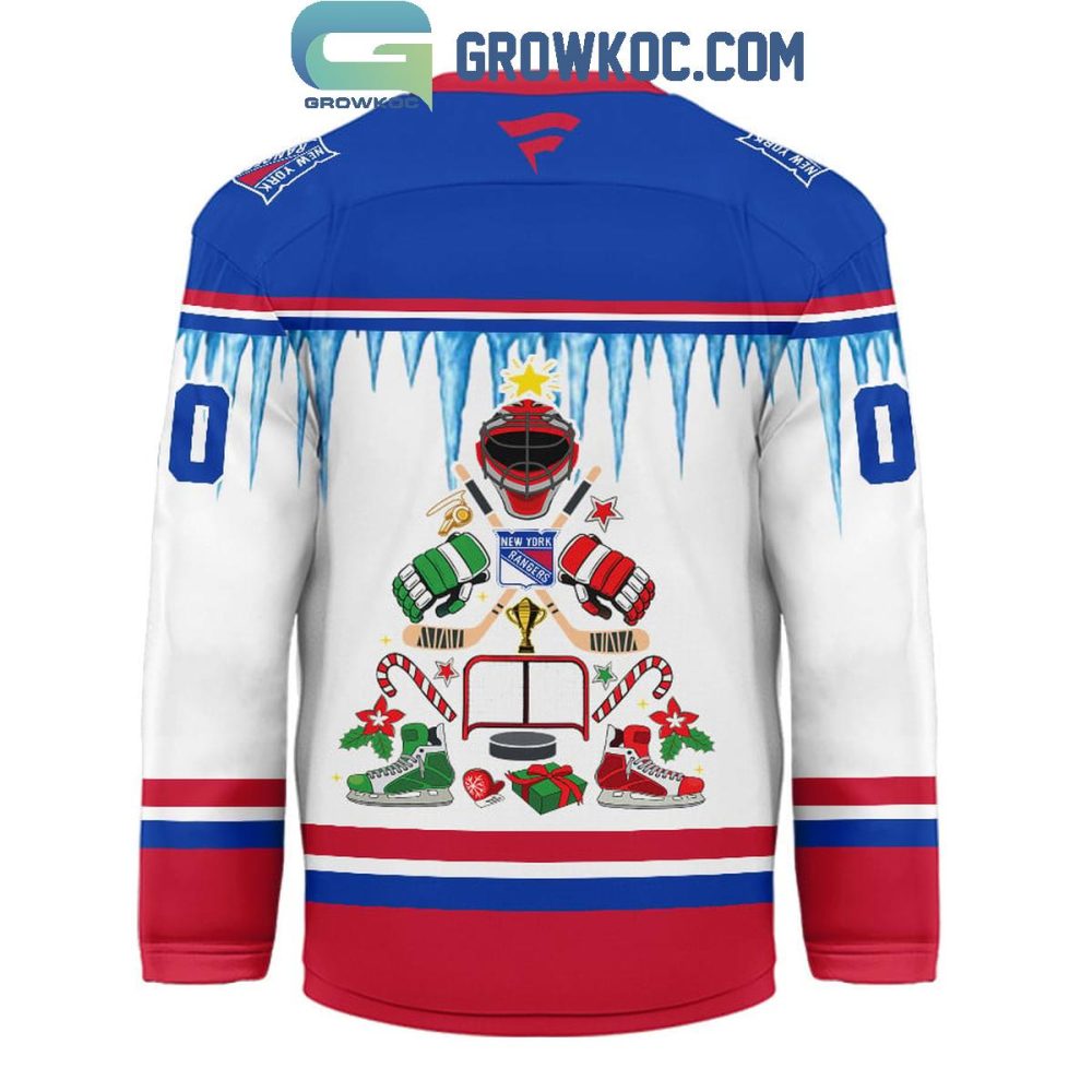 New York Rangers Christmas Tree Custom Hockey Jersey - Image 3