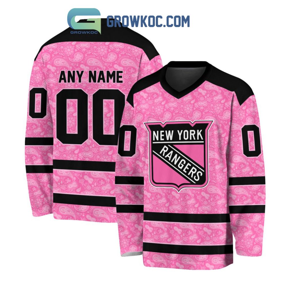 New York Rangers Nhl Special Pink Breast Cancer Hockey Jersey Long Sleeve