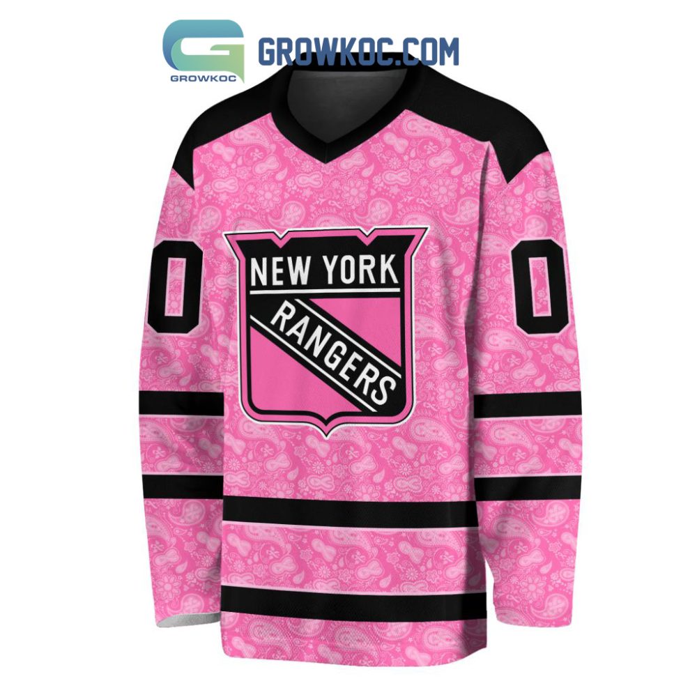 New York Rangers Nhl Special Pink Breast Cancer Hockey Jersey Long Sleeve - Image 2