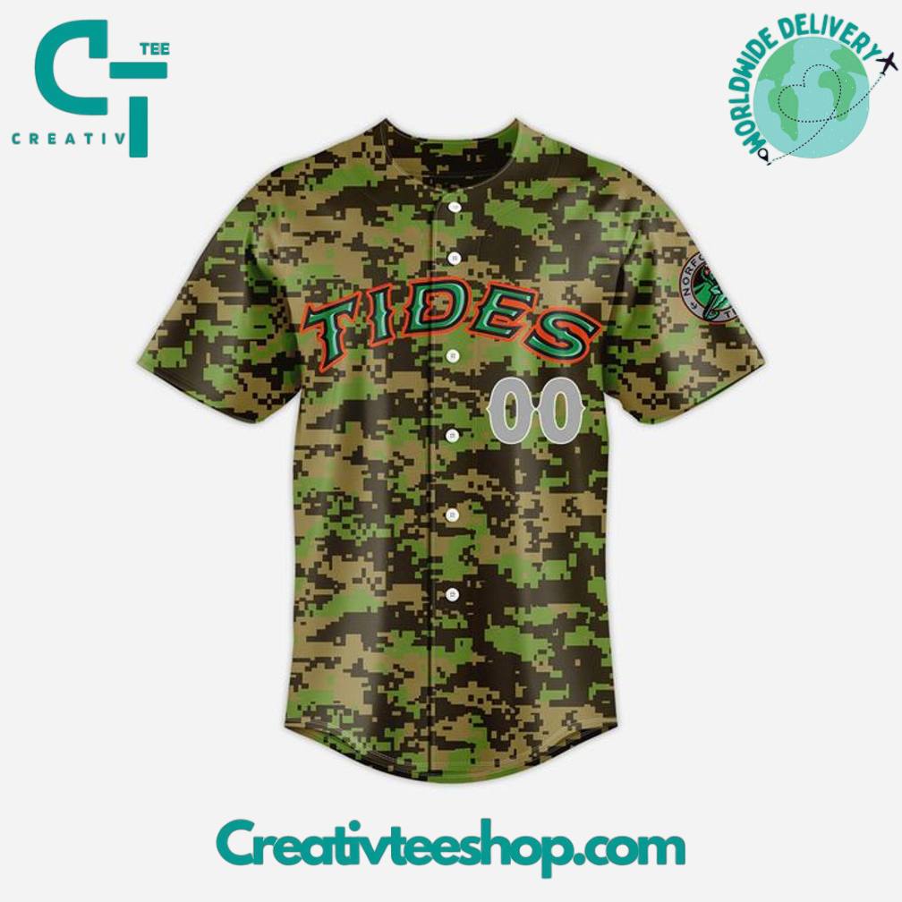 Norfolk Tides Special Camo Custom Baseball Jersey - Image 2
