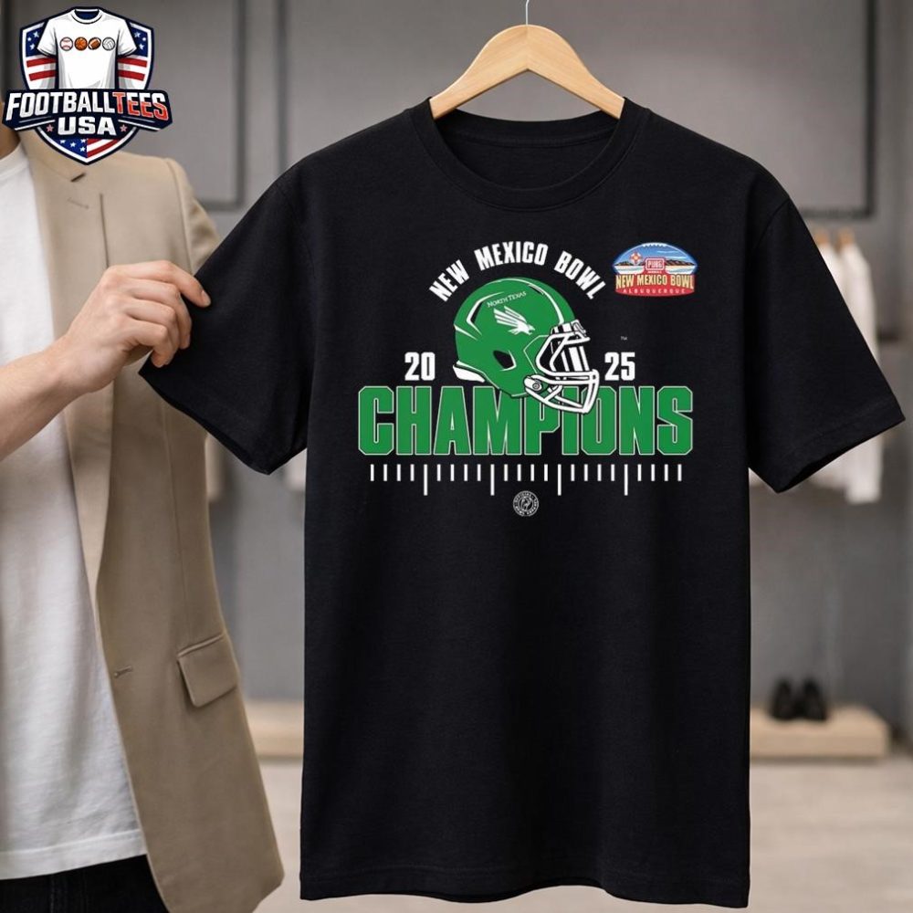 North Texas Mean Green New Mexico Bowl Champions 2025 Ncaa Football Helmet Logo Unisex Shirt