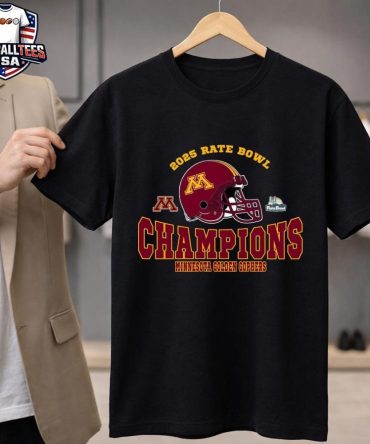 Official 2025 Rate Bowl Champions Minnesota Golden Gophers Football Champions 2025 Rate Bowl Helmet T-Shirts