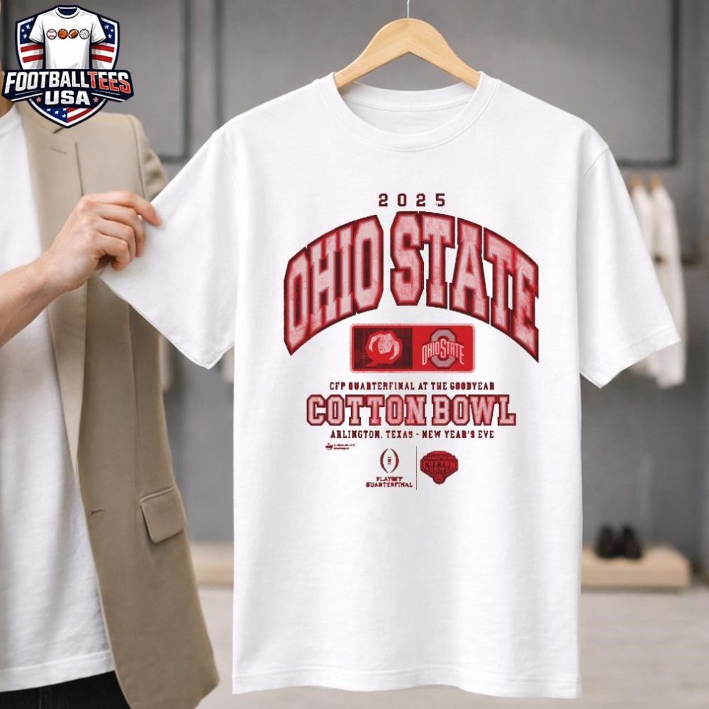 Ohio State Buckeyes 2025 Goodyear Cotton Bowl Arlington Texas New Year'S Eve T-Shirt