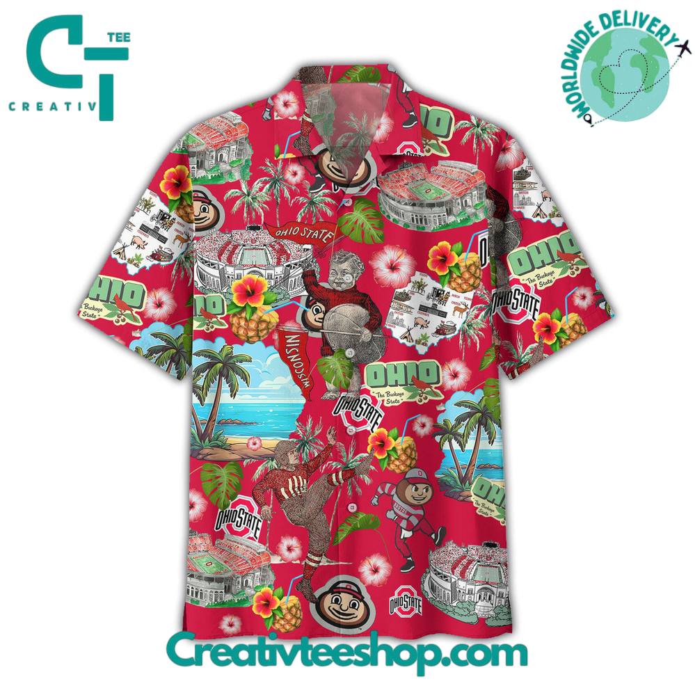 Ohio State Buckeyes Summer Hawaiian Shirt - Image 2