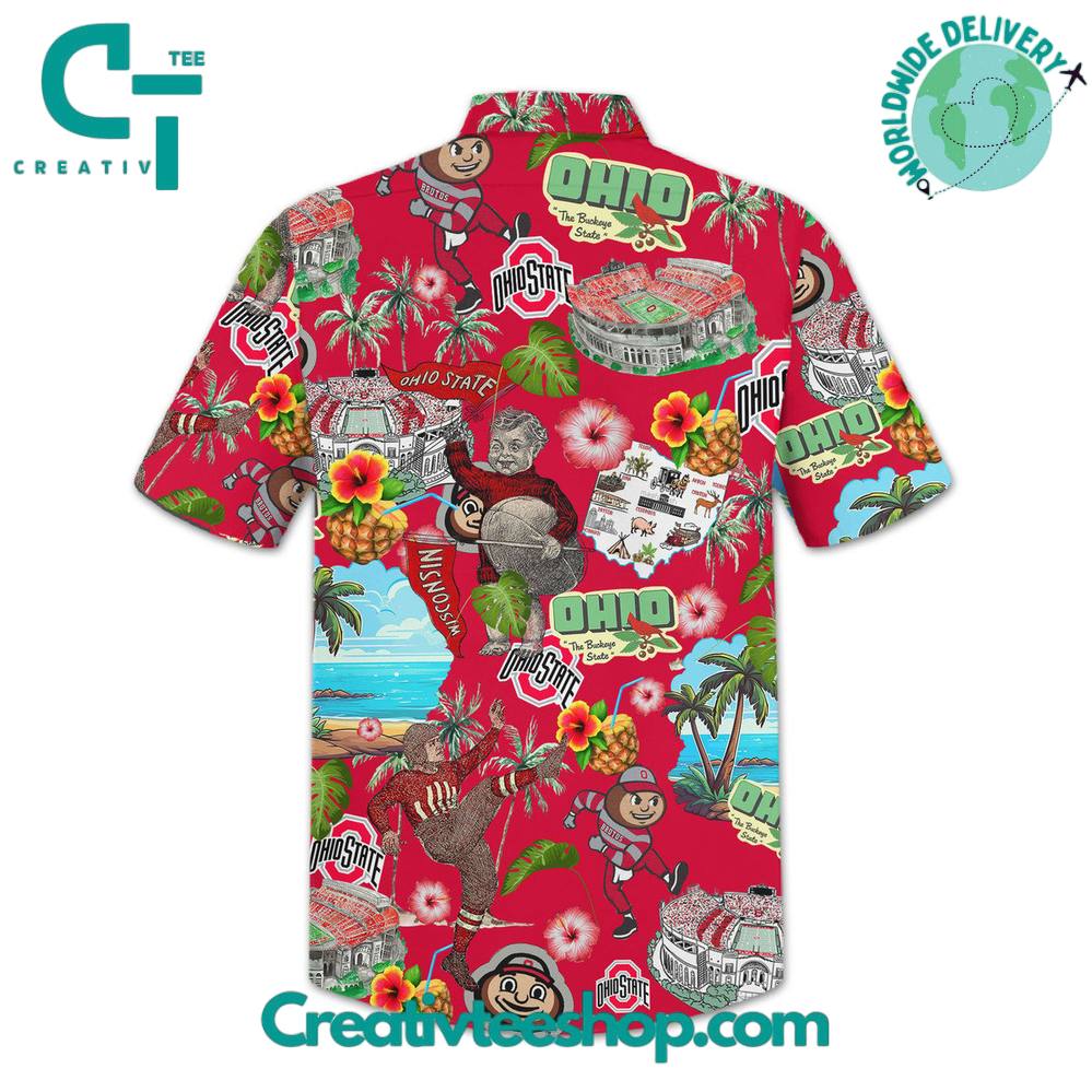 Ohio State Buckeyes Summer Hawaiian Shirt - Image 3