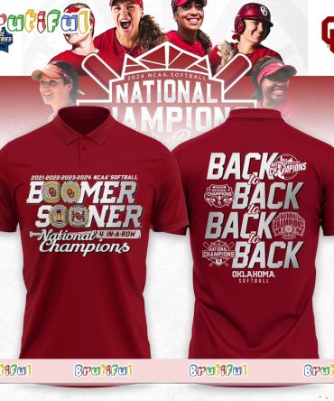 Oklahoma Sooners Four Peat 2024 Ncaa Softball Women’S College World Series Champions Polo Shirt