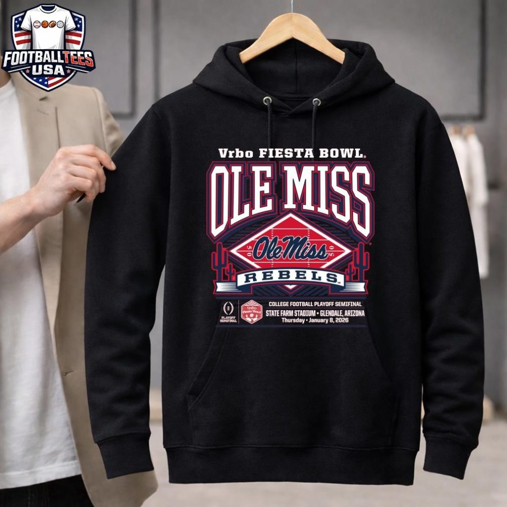 Ole Miss Rebels Cfp Semifinal Power Frame 2026 Vrbo Fiesta Bowl Shirt - Image 3