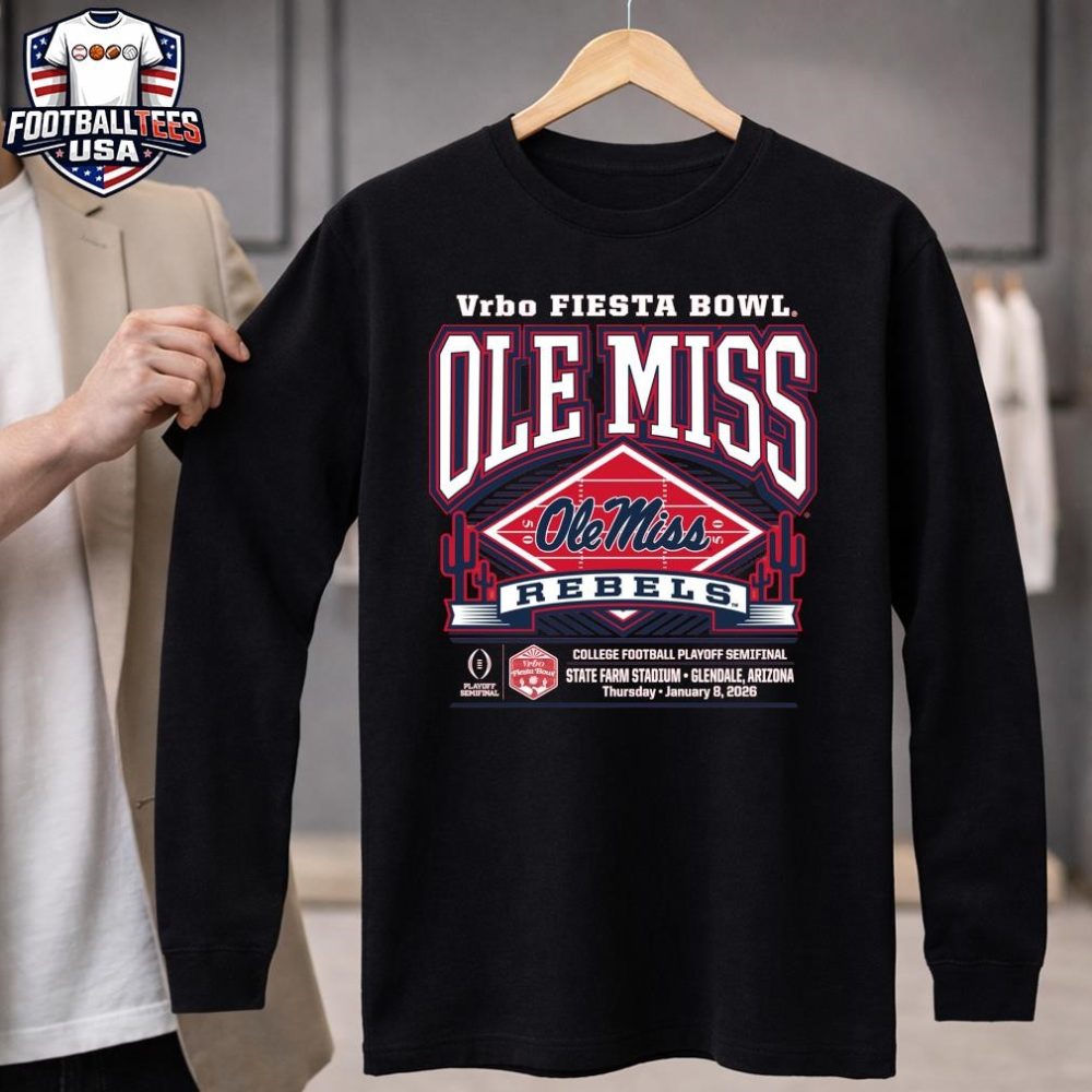 Ole Miss Rebels Cfp Semifinal Power Frame 2026 Vrbo Fiesta Bowl Shirt - Image 4