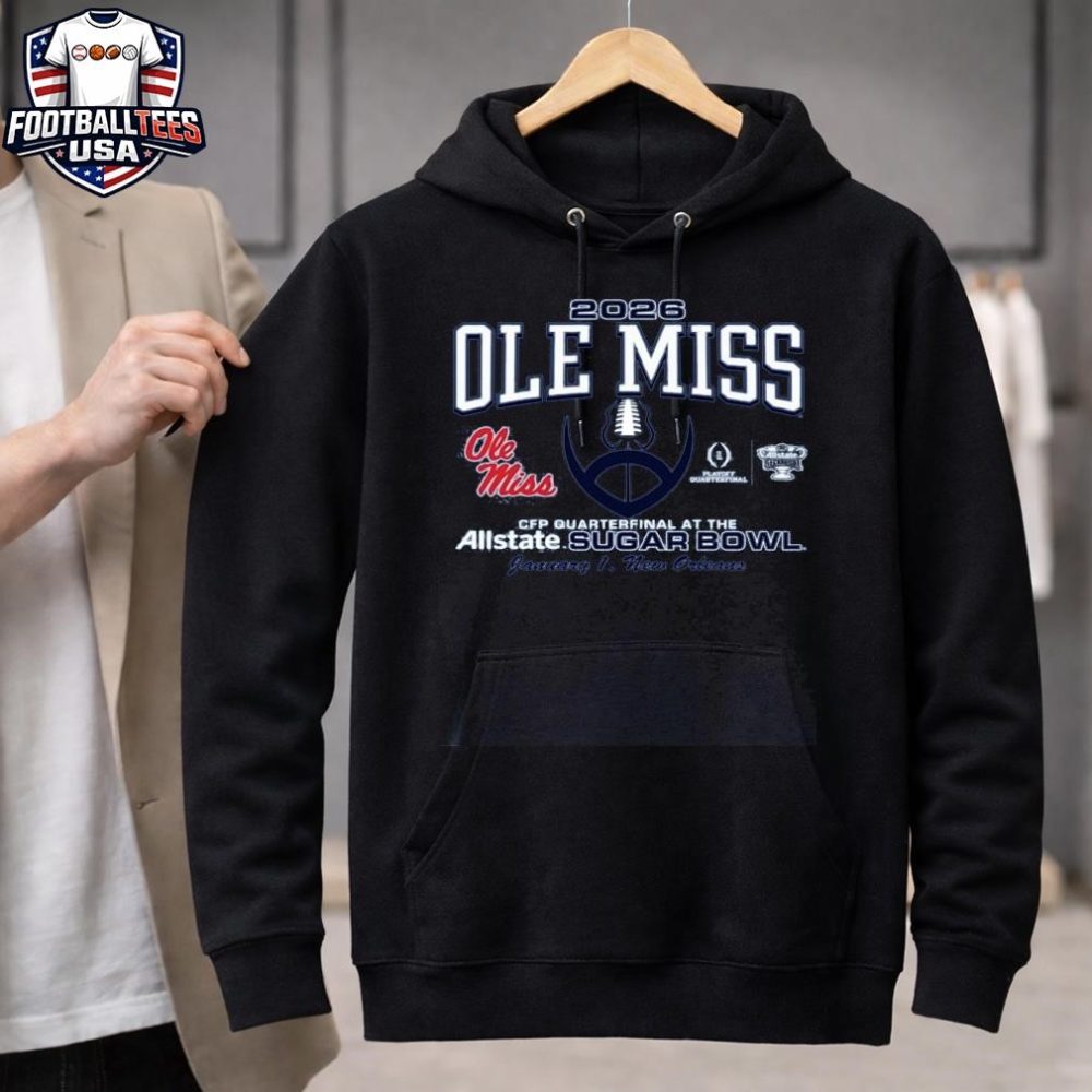 Ole Miss Rebels Football Sugar Bowl Bound Cfp Quarterfinal At The Allstate Sugar Bowl January, New Orleans 2026 T-Shirt - Image 3