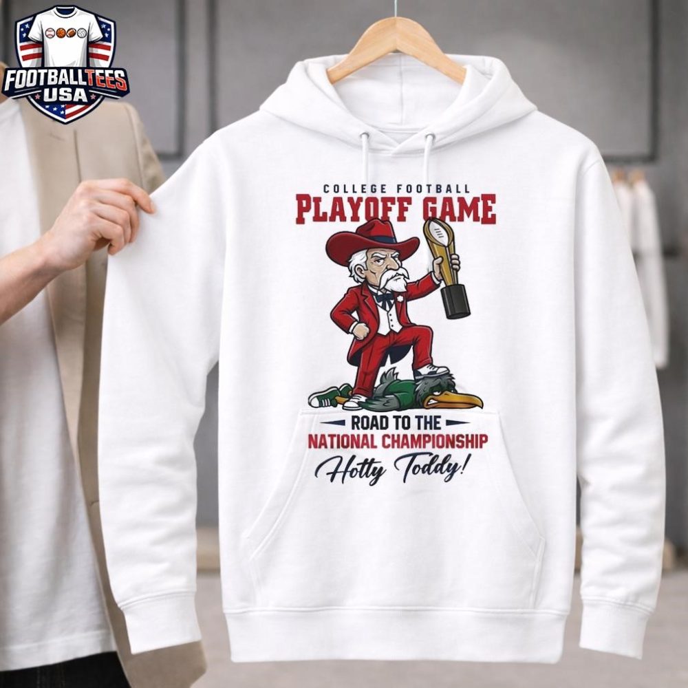 Ole Miss Rebels Ncaa College Football Playoff Game Road To The National Championship Hotty Toddy Mascot 2025 T-Shirt - Image 2