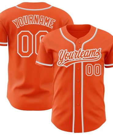 Custom Orange Orange-Gray Authentic Baseball Jersey