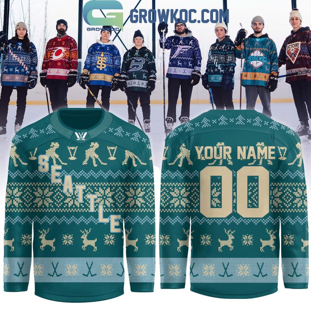 Pwhl Seattle Torrent Holiday Sweater Hockey Jersey