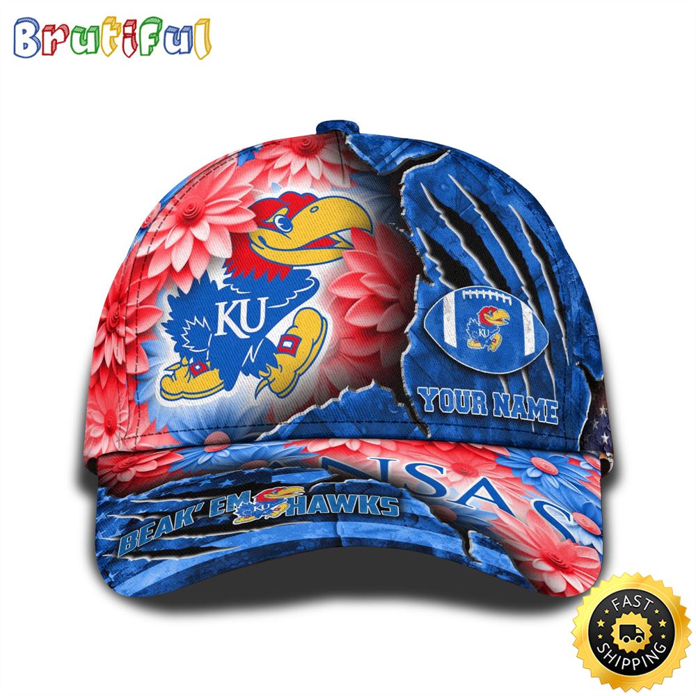Personalized Ncaa Kansas Jayhawks All Over Print Baseball Cap The Perfect Way To Rep Your Team