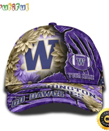 Personalized Ncaa Washington Huskies All Over Print Baseball Cap The Perfect Way To Rep Your Team