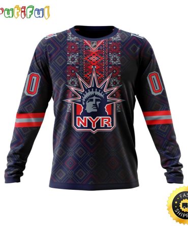 Personalized Nhl New York Rangers Sweatshirt Specialized Native Concepts All Over Print Sweatshirt Unisex