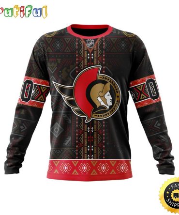 Personalized Nhl Ottawa Senators Sweatshirt Specialized Native Concepts All Over Print Sweatshirt Unisex