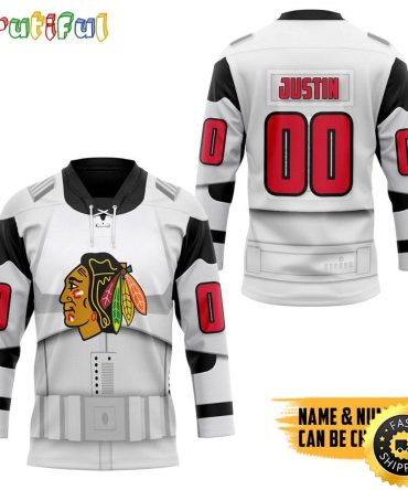 Personalized Nhl Sw X Chicago Blackhawks May The 4Th Be With You Hockey Jersey For Fans Nhl Hockey Jerseys